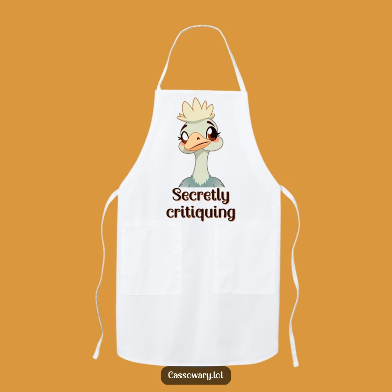 Funny Cassowary Apron: Amused Chef Bird Kitchen Wear, Humorous Gift Idea