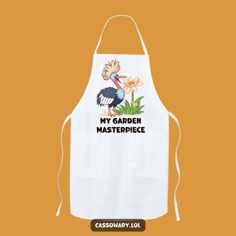 Funny Cassowary Flower Apron: Nature Chef's Gear, Perfect Humorous Gift for Gardeners