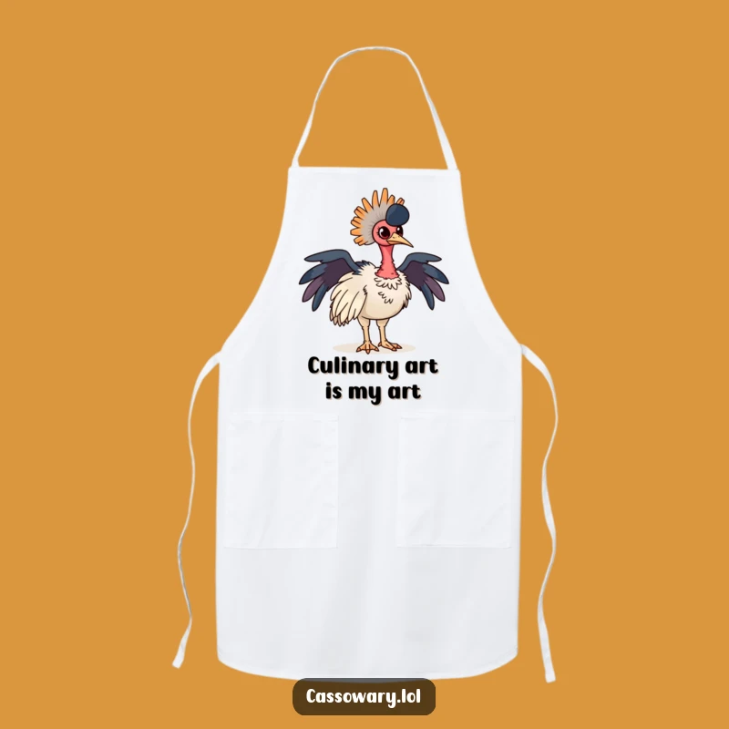 Funny Cassowary Pride Apron: Colorful Feathered Chef Gift for Cooks