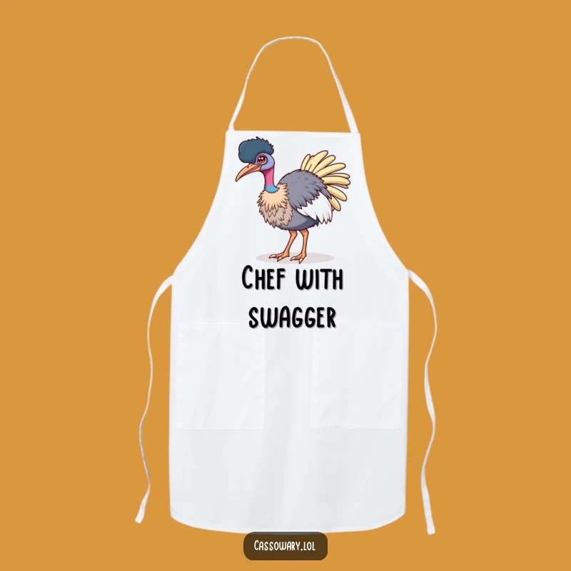 Funny Confident Cassowary Hat Apron: Cook with Bold Style Gift
