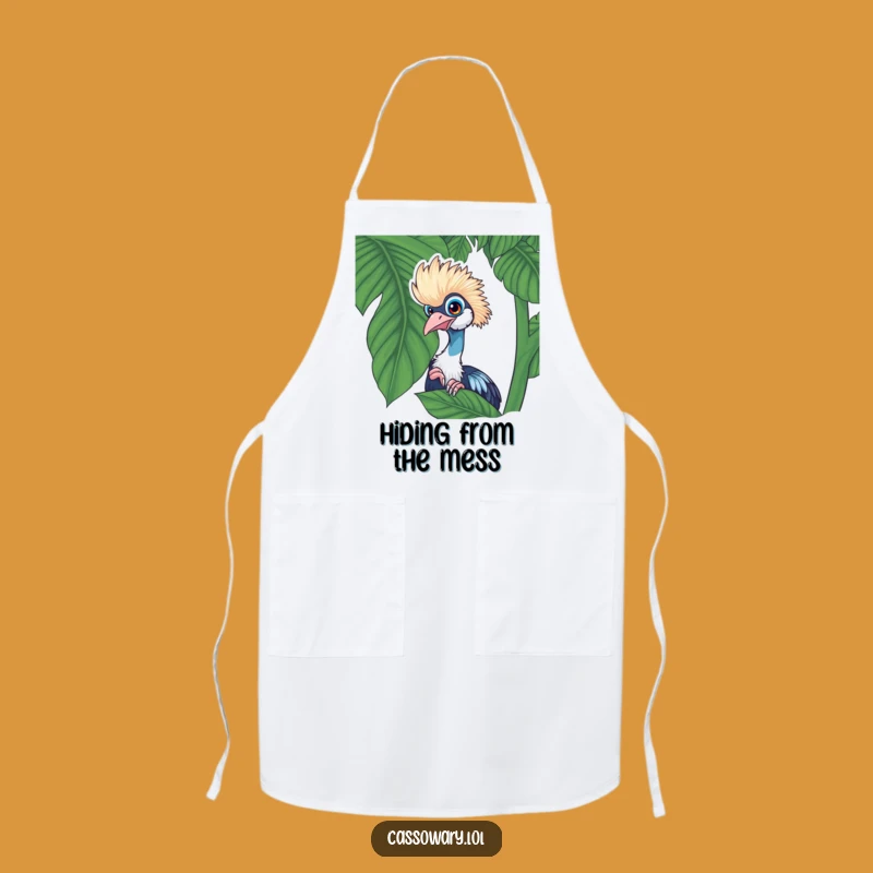 Funny Cassowary Leaf Peek Apron - Cook with Jungle Fun!