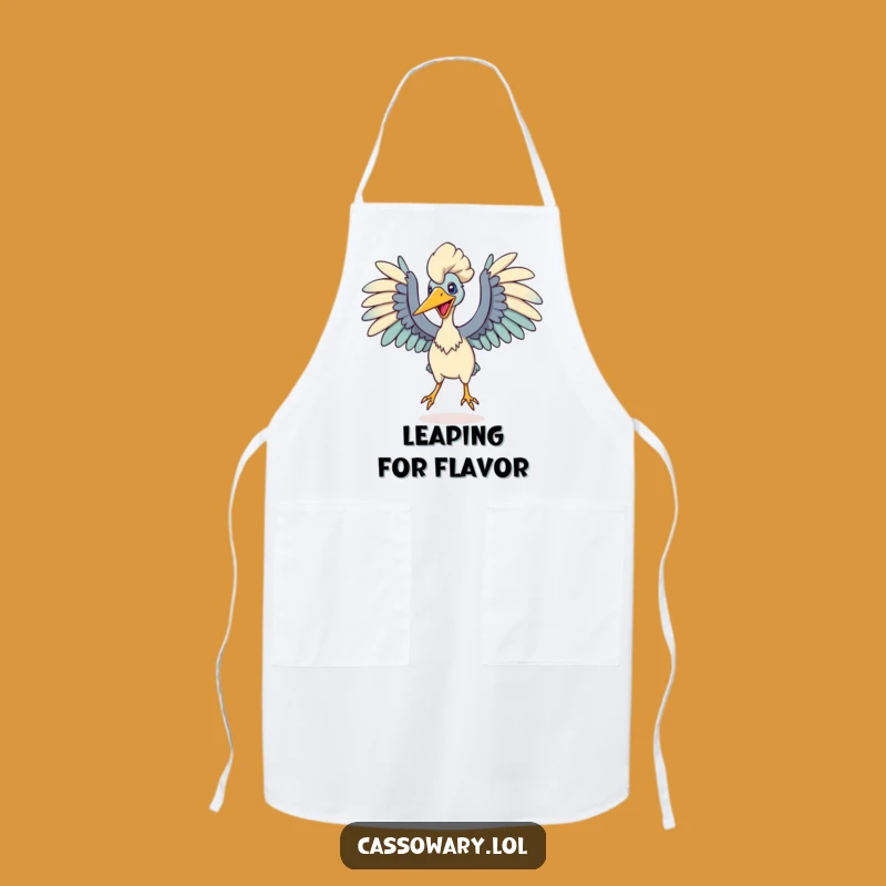 Funny Cassowary Leap Apron: Prepare for Culinary Adventures with Humor