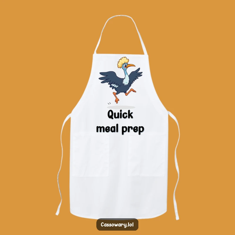 Funny Cassowary Dash Apron: Powerful Bird Kitchen Wear - Hilarious Unique Gift