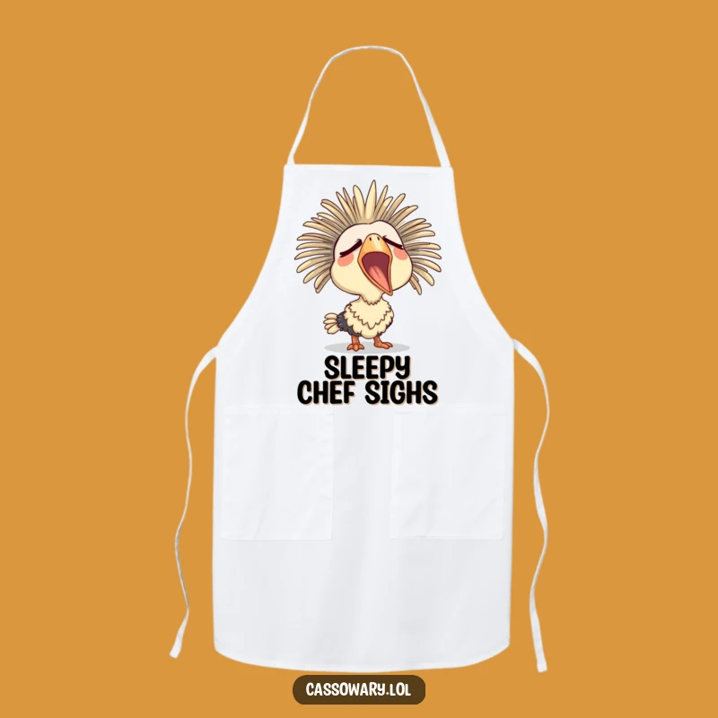 Funny Sleepy Cassowary Kitchen Apron: Cook with Calmness Gift