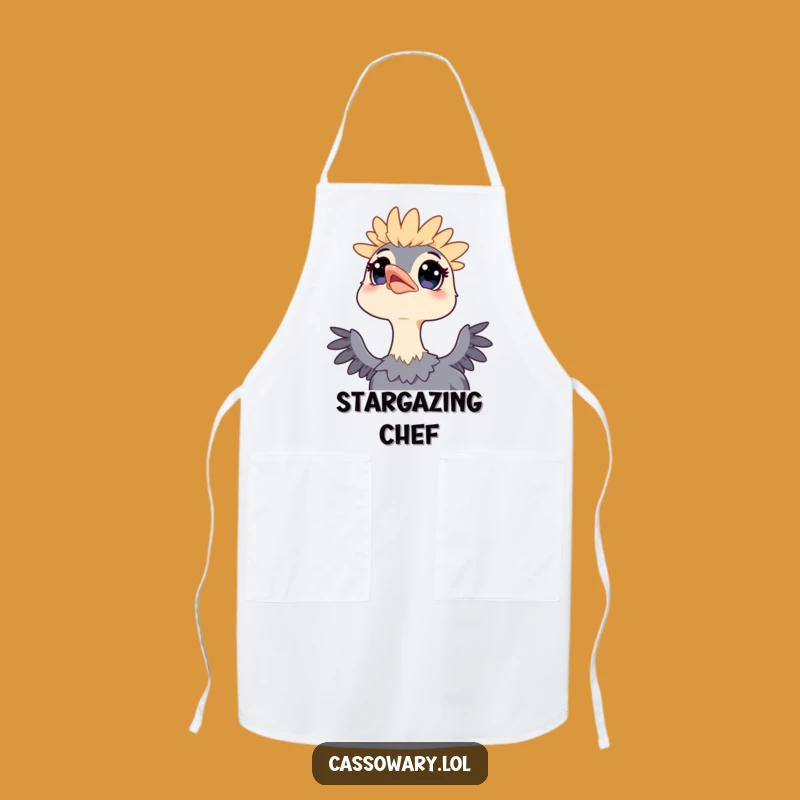 Funny Kawaii Cassowary Sky Gazer Apron - Inspired Kitchen Art Gift