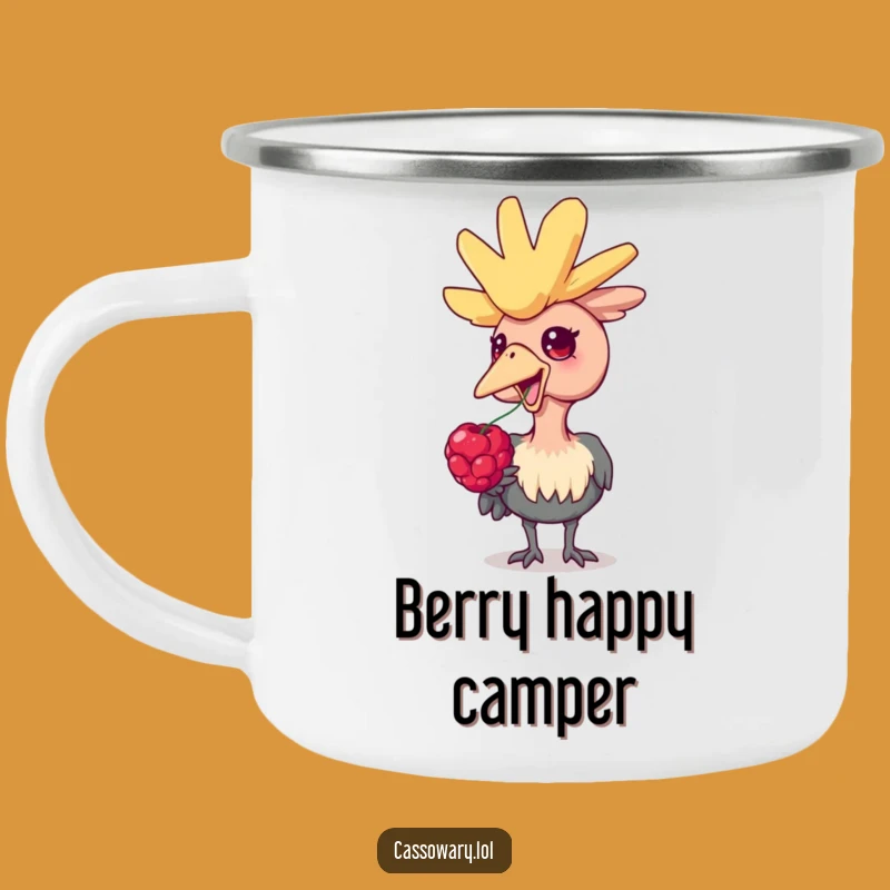 Funny Cassowary Berry Delight Camping Mug: Perfect Outdoor Companion