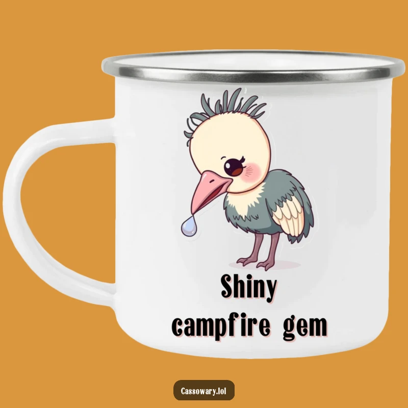 Durable Funny Cassowary Treasure Camping Mug: Outdoor Shiny Gift