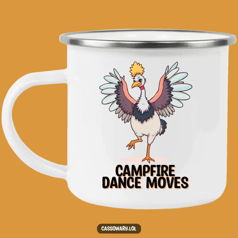 Funny Cassowary Dancing Camping Mug - Outdoor Bird Gift