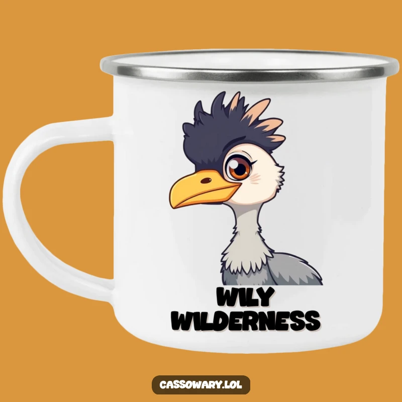 Funny Cassowary Playful Gleam Camping Mug: Adventure with a Wink