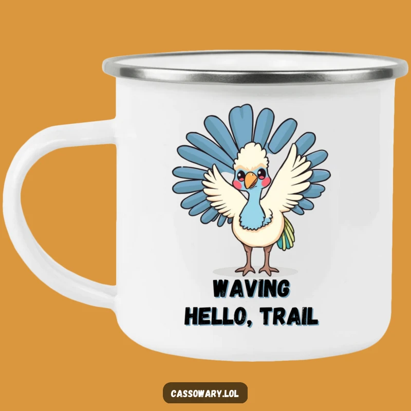 Funny Kawaii Cassowary Wave Camping Mug: Adventure Greetings, a Perfect Funny Gift