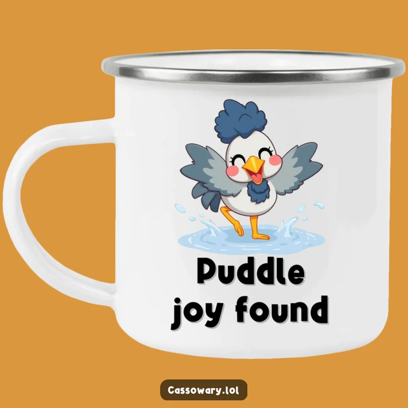 Funny Cassowary Puddle Splash Camping Mug - Outdoor Joy Adventure
