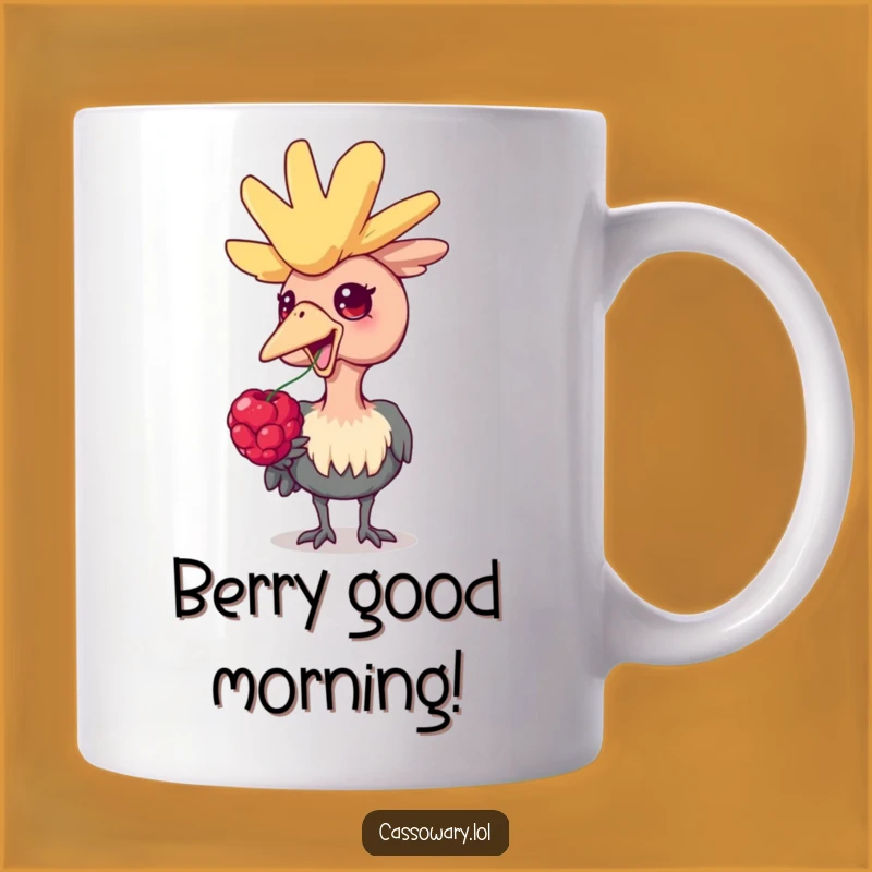 Funny Cassowary Berry Delight Mug: A Joyful Bird Lover's Funny Gift