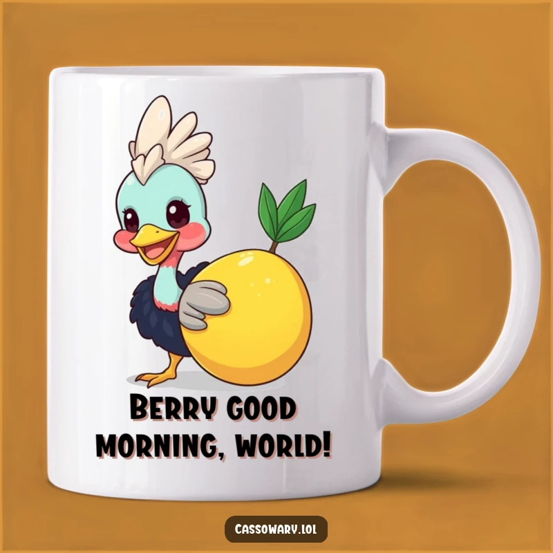 Funny Cassowary Fruit Nudge Mug: A Hilarious Gift for Bird Lovers