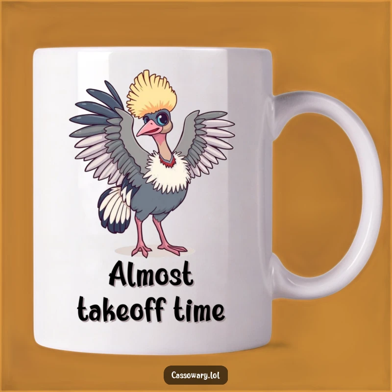 Funny Cassowary Flight Mug - Hopeful Bird Gift for Dreamers