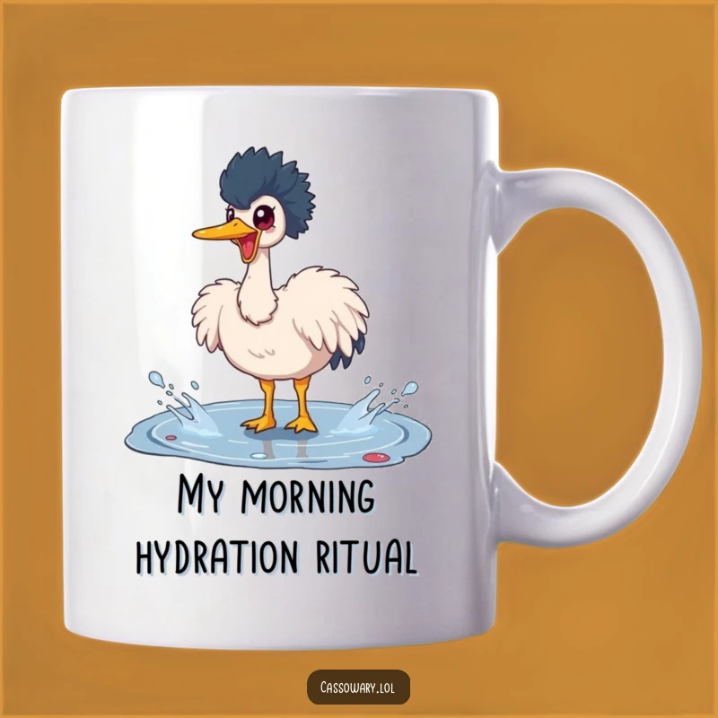 Funny Cassowary Puddle Splash Mug - Joyful Bird Art Perfect Gift