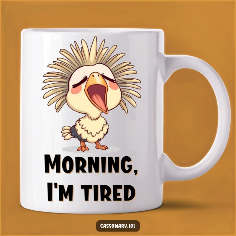 Funny Sleepy Cassowary Yawn Mug: A Hilarious Bird Gift