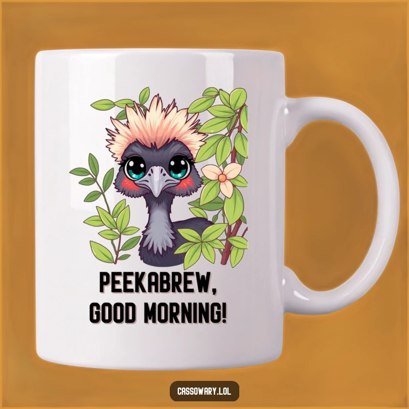 Funny Cassowary Curious Peek Mug: A Gift for the Inquisitive Soul