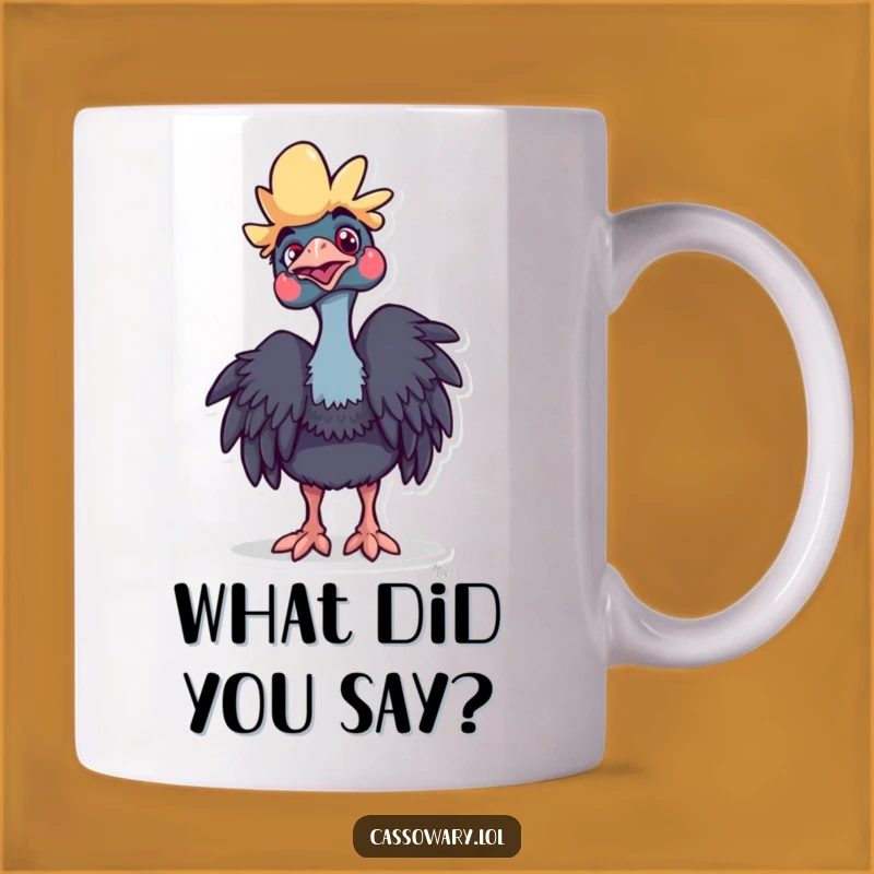 Funny Cassowary Curious Mug: Playful Bird Art - A Unique Funny Gift Idea