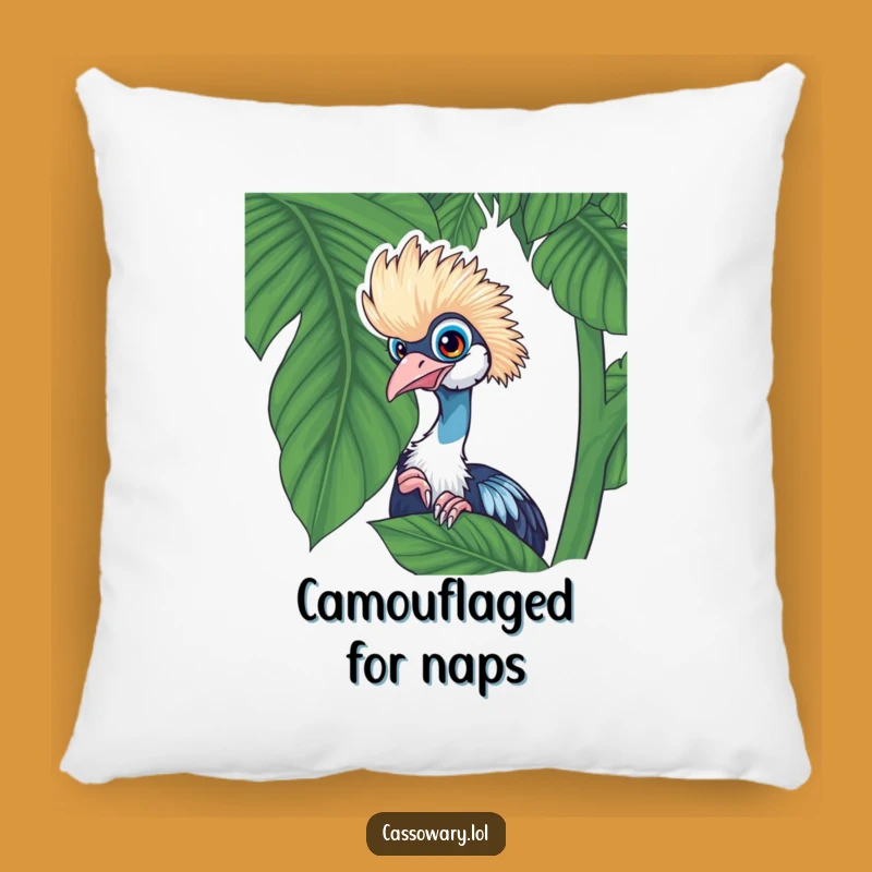 Soft Funny Cassowary Leaf Peek Pillow - Jungle Cuddles!
