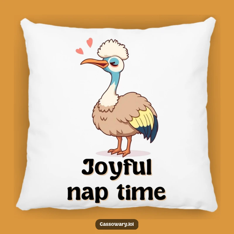 Comfy Funny Cassowary Laugh Pillow: Soft Joyful Bird, Cozy Gift