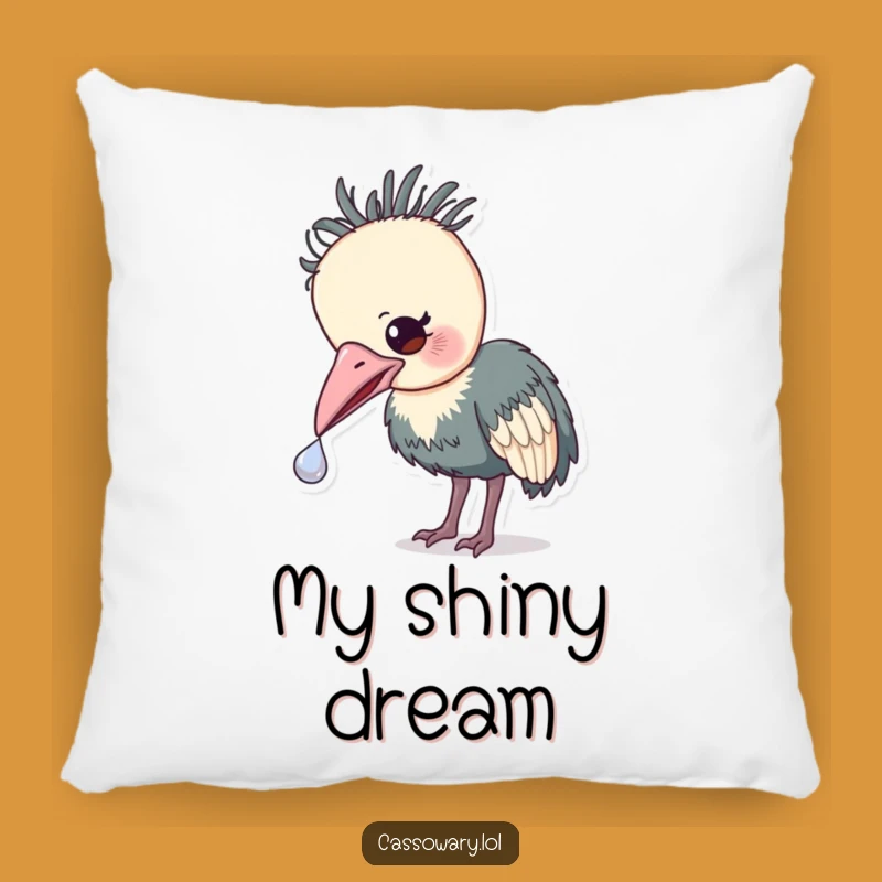 Comfy Funny Cassowary Treasure Pillow: Soft Shiny Object, Cozy Gift