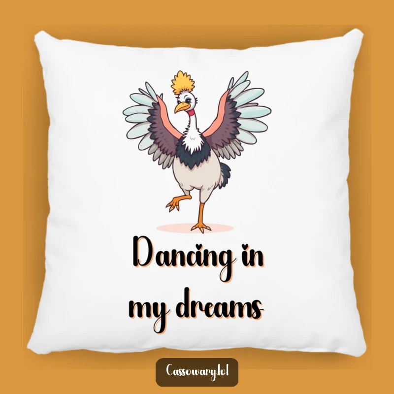Funny Cassowary Dancing Pillow - Cozy Happy Bird Decor