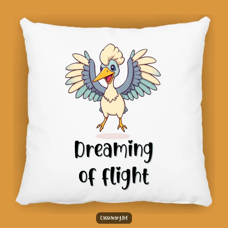Comfy Funny Cassowary Leap Pillow: Relax with Pre-Launch Energy
