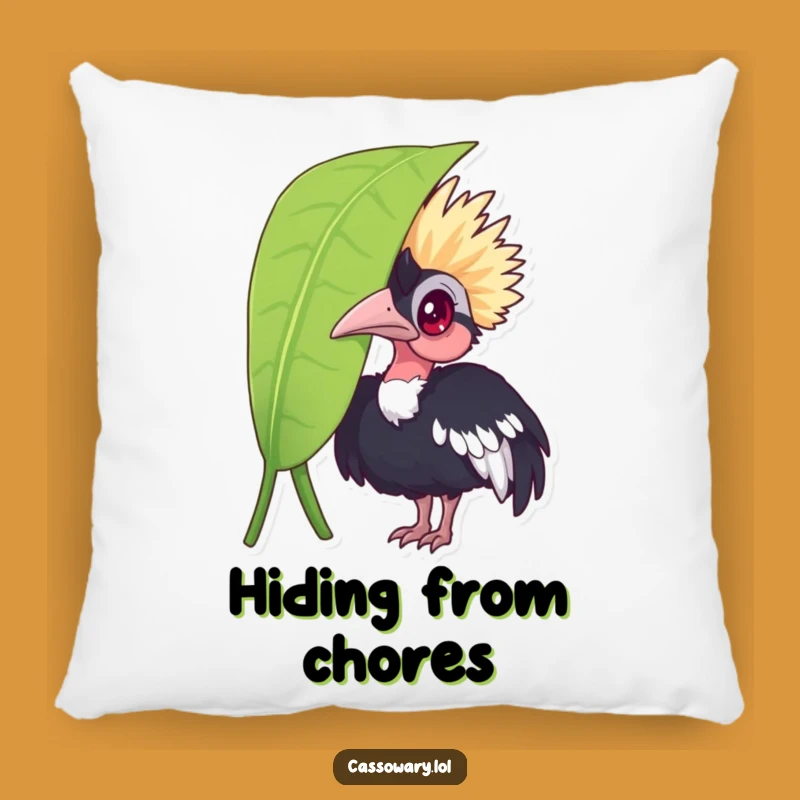 Funny Cassowary Leaf Peek Pillow: Cozy Cushion and Hilarious Gift