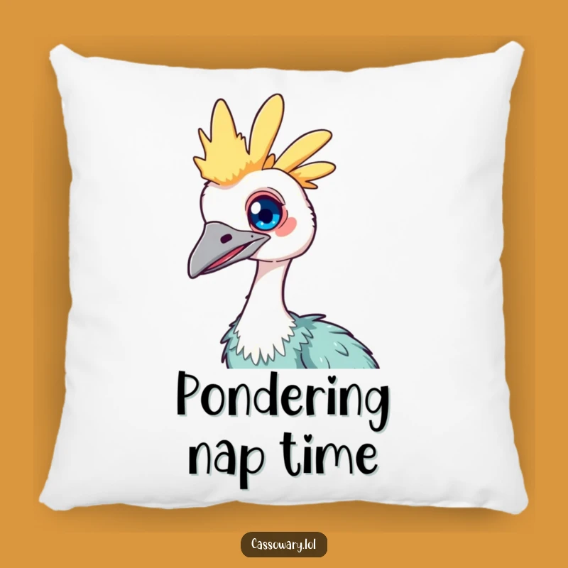 Funny Kawaii Cassowary Pillow: Curious Tilt Comfort, Cozy & Quirky Gift