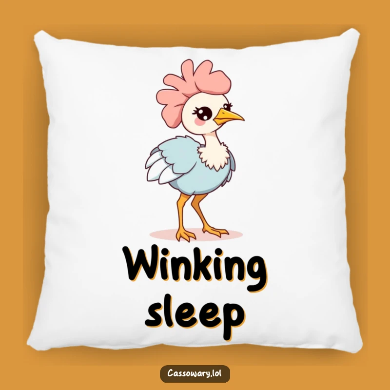 Funny Kawaii Cassowary Wink Pillow: Cozy Comfort with Adorable Flair