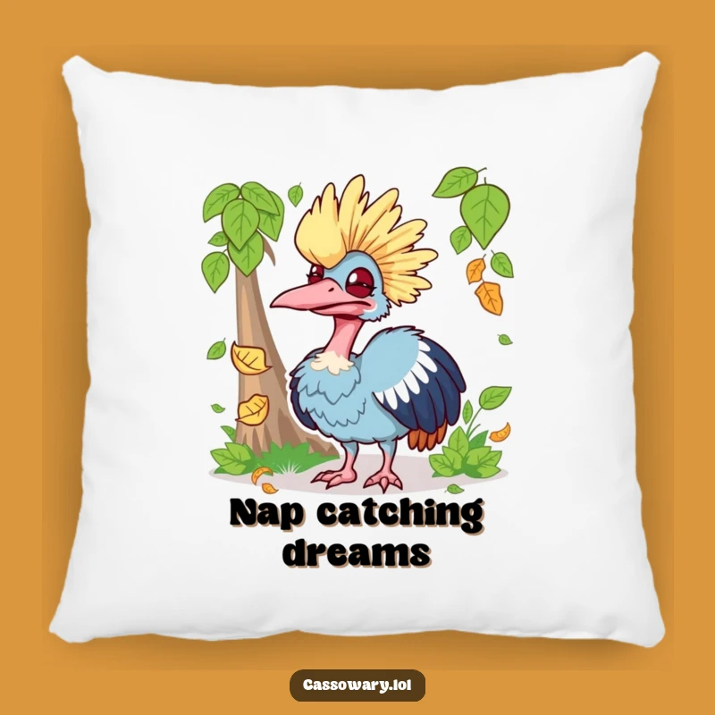 Funny Silly Cassowary Leaf Catch Pillow - Comfy & Comical Decor