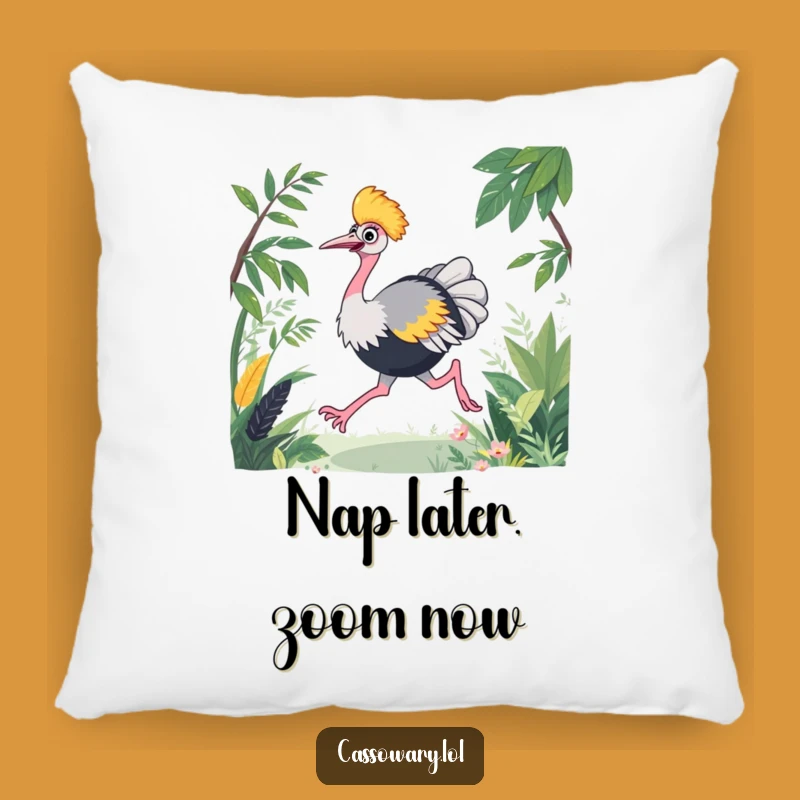 Funny Cassowary Pillow - Energetic Race Design