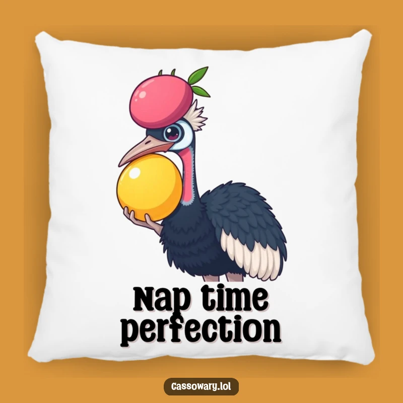 Soft Funny Cassowary Fruit Balance Pillow - Cozy Bird Humor Decor
