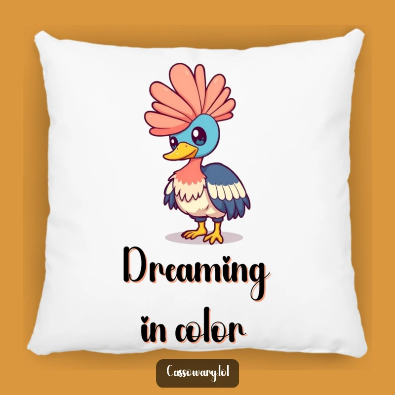 Soft Funny Cassowary Rainbow Pillow: Cuddle Up With Magic