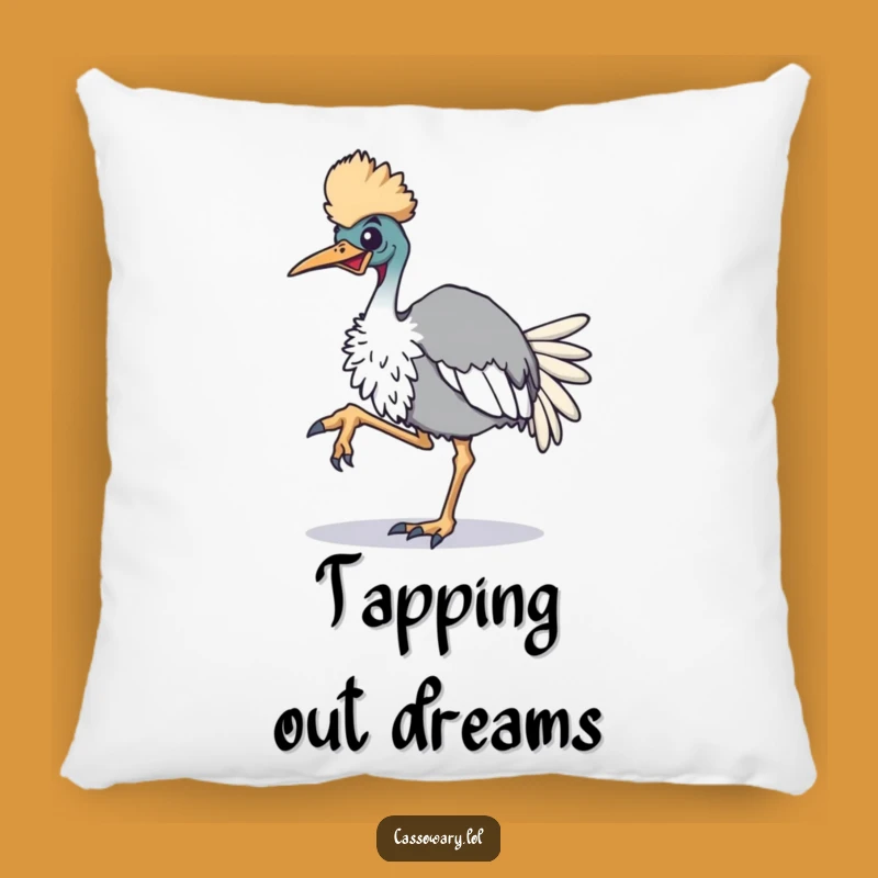 Funny Cassowary Tap Dance Pillow: Cozy Accent with Energetic Flair