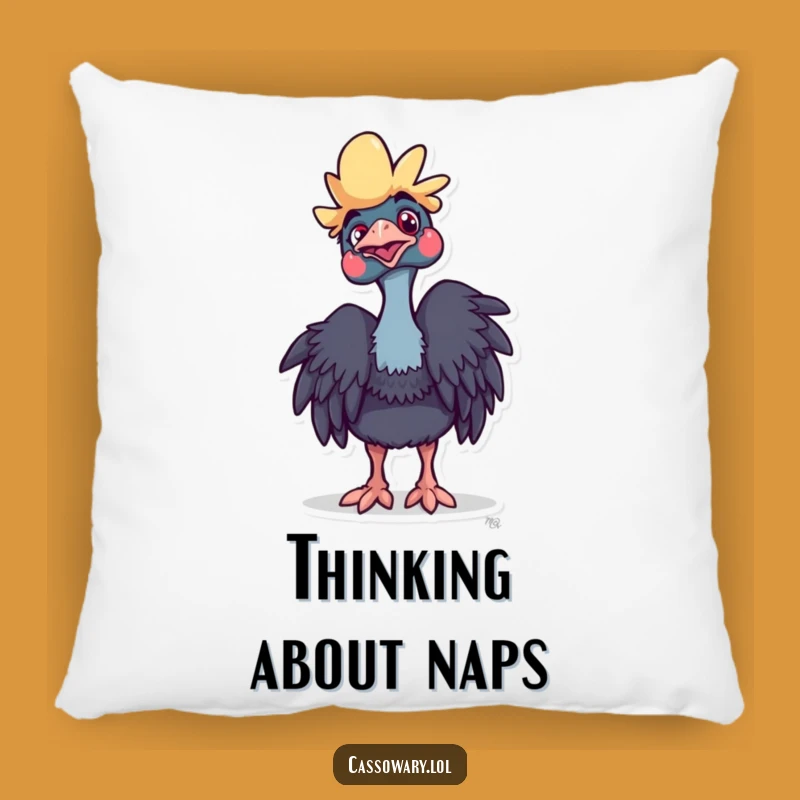 Funny Cassowary Curious Pillow: Playful Bird Cushion - Perfect Unique Funny Gift