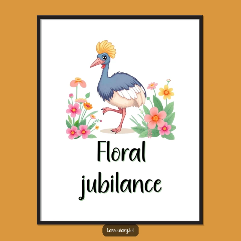Funny Cassowary Dance Digital Art: Instant Joy for Your Walls