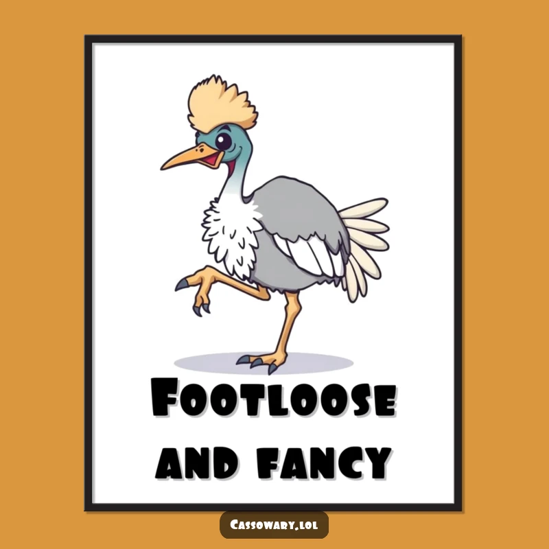 Funny Cassowary Tap Dance Digital Art Print: Instant Energetic Decor