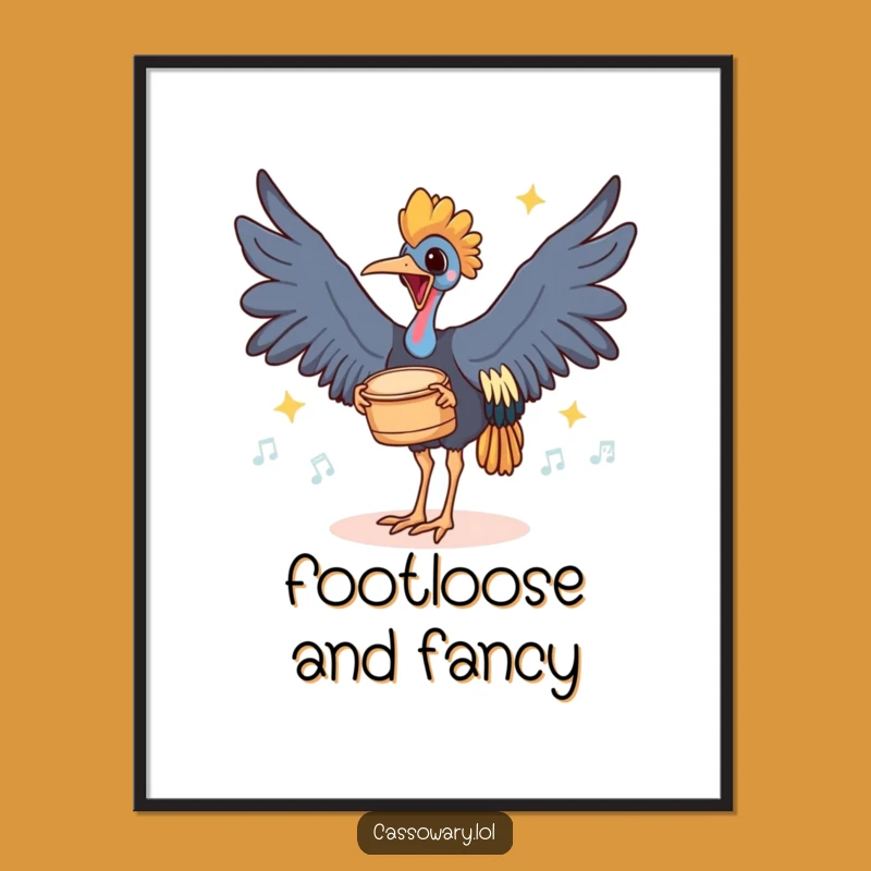 Funny Cassowary Drummer Digital Art - Happy Bird's Rhythmic Taps Download