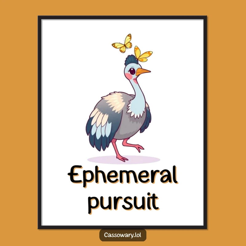 Funny Cassowary Chase Digital Art: Instant Playfulness for Your Walls