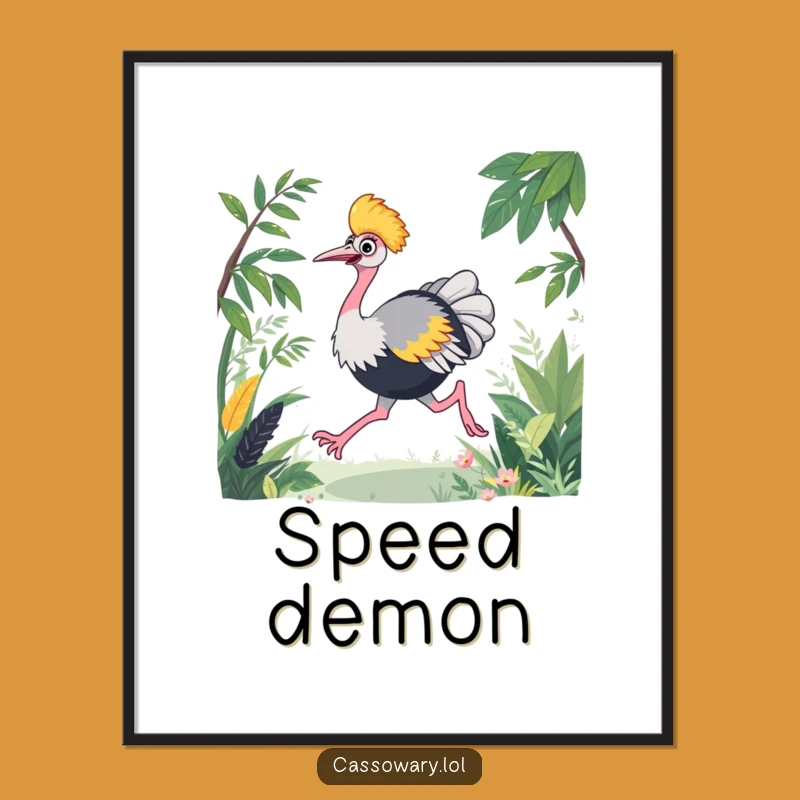 Funny Cassowary Digital Art - Joyful Race Design