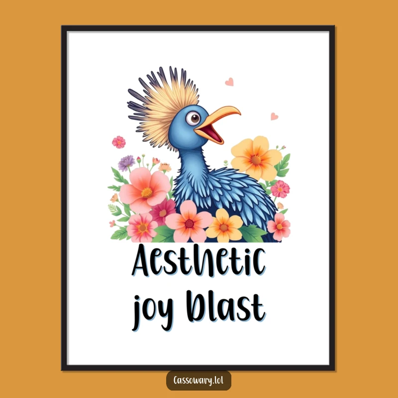 Funny Cassowary Flower Squawk Digital Art - Joyful Bird's Squawk Download