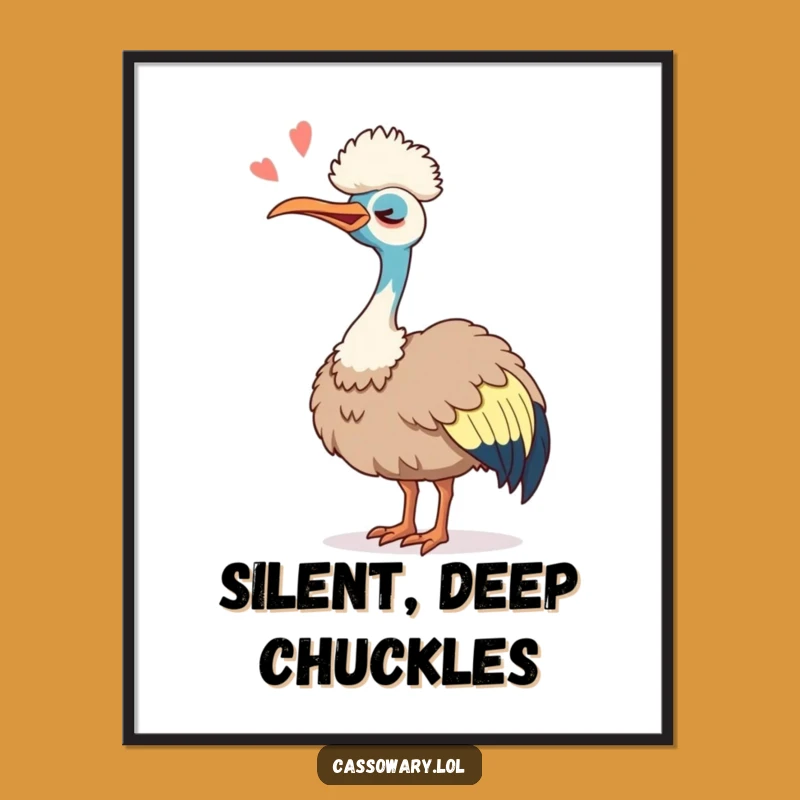 Funny Cassowary Laugh Digital Art: Instant Joyful Bird Print, Gift