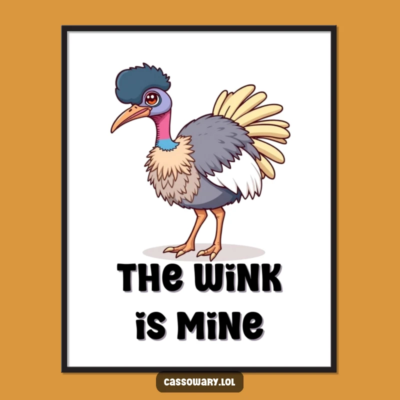 Funny Confident Cassowary Digital Print: Instant Bold Art Gift