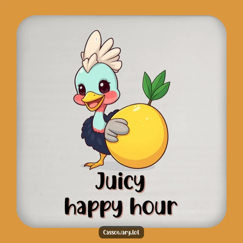 Funny Cassowary Fruit Coaster: Protect Surfaces with a Smile