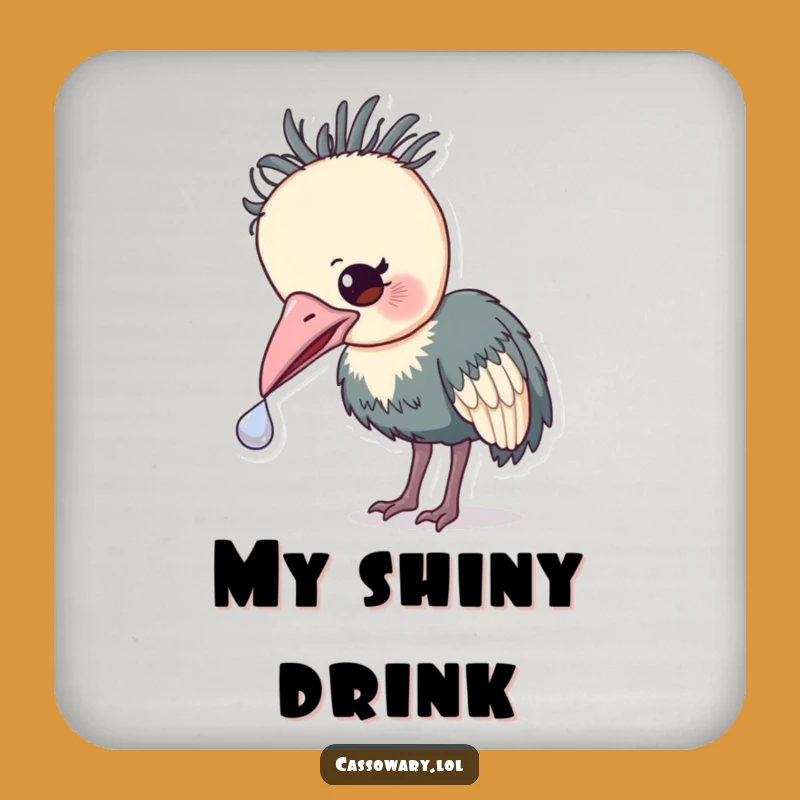 Funny Cassowary Treasure Coaster Set: Shiny Object Protection, Table Gift