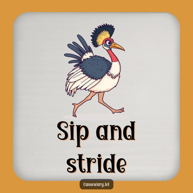 Funny Cassowary Marching Coaster: Protect Surfaces with Purpose, Gift