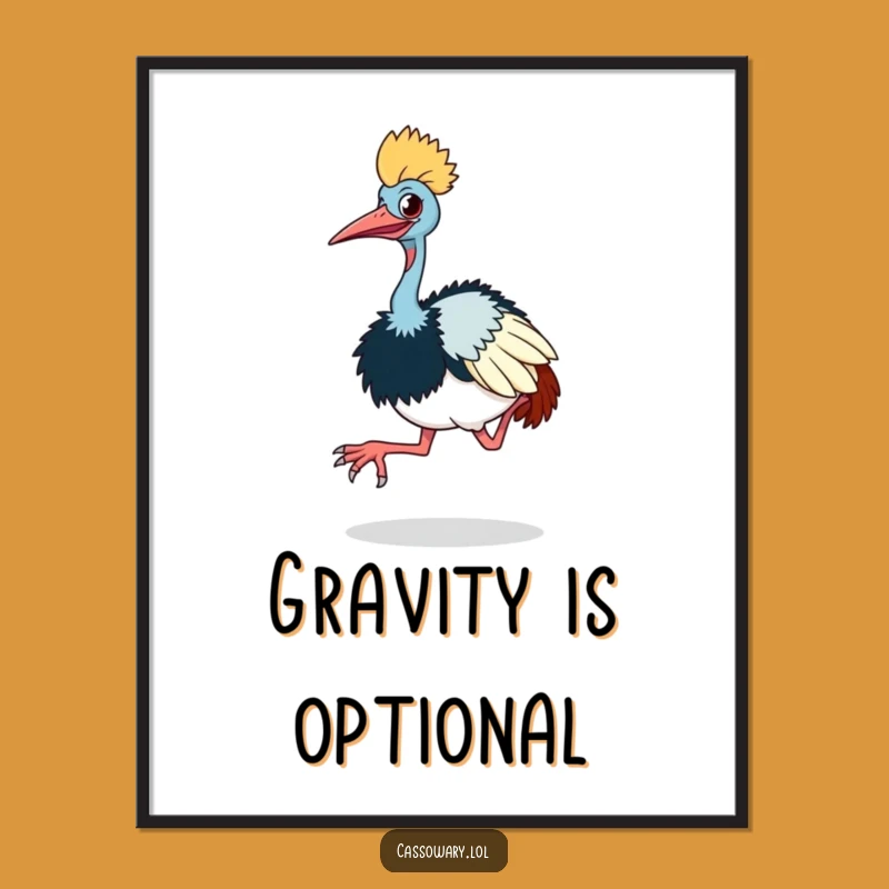 Funny Cassowary Hop Wall Art - Decorate with Delightful Moves!