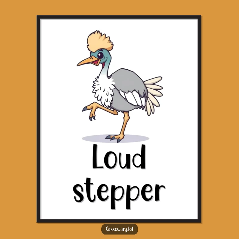 Funny Cassowary Rhythm Poster: Energetic Bird Art for Lively Spaces