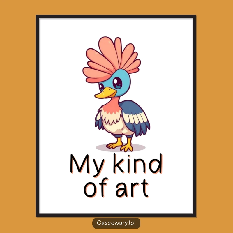 Funny Cassowary Rainbow Poster: Add Whimsy to Your Walls